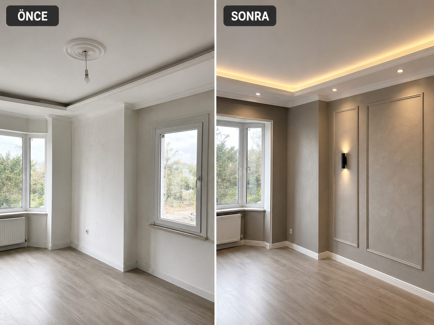 Sarnıç iç cephe boya öncesi ve sonrası